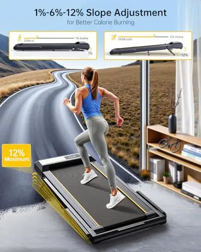 Walking Pad Treadmill with 12% incline