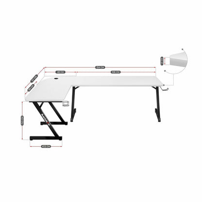 Desk Gaming Huzaro HERO 7.0 White Metal (Refurbished A) - Walking Pad IE - Ireland
