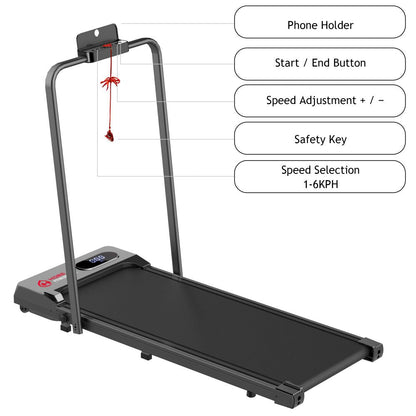 Compact Folding Treadmill S1 - Adjustable Speed 1-6 KM/H for Convenient Home Workouts